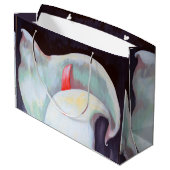 Elfenbeinweißer Orchid mit Lilac Lemon Hues Große Geschenktüte (Rückseite Schrägansicht)