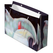 Elfenbeinweißer Orchid mit Lilac Lemon Hues Große Geschenktüte (Vorderseite Schrägansicht)