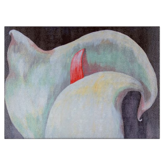 Elfenbeinweißer Orchid mit Lilac Lemon Hues Schneidebrett (Vorderseite)