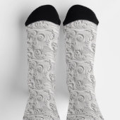 Elfenbeinweißes 3D-Blumenmuster Socken (Oben)