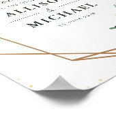 Elfenbeinweißes geometrisches Hochzeitszeichen Poster (Ecke)