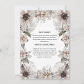 Elfenbeinweißmohn Rose Blume eleganter Blumenrahme Einladung (Rückseite)