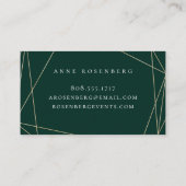 Elfenbeinweißpflaume Lila Floral Emerald Visitenkarte (Rückseite)