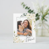 Elfenbeinweißrose-FOTO Hochzeitwechsel Postkarte (Stehend Vorderseite)