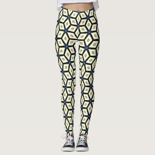 Elfenbeinwürfel auf blauem Hintergrund Leggings