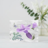 Elfenbrief lavendel postkarte (Stehend Vorderseite)