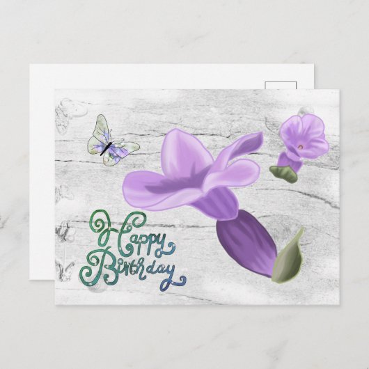 Elfenbrief lavendel postkarte (Vorne/Hinten)