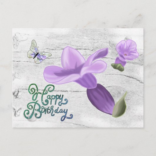 Elfenbrief lavendel postkarte (Vorderseite)