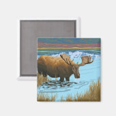 Elfengetränk am See - Yellowstone National Magnet (Vorderseite/Rückseite)