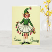 Elfengrußkarte zu Ostern Karte (Gelbe Blume)