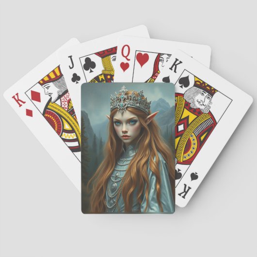 Elfenkönigin des Schleiers – Fantasy-Porträt Spielkarten (Rückseite)