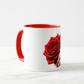 Elfenmädchen Elfe mit roten Rosen - Tasse (Vorderseite Links)