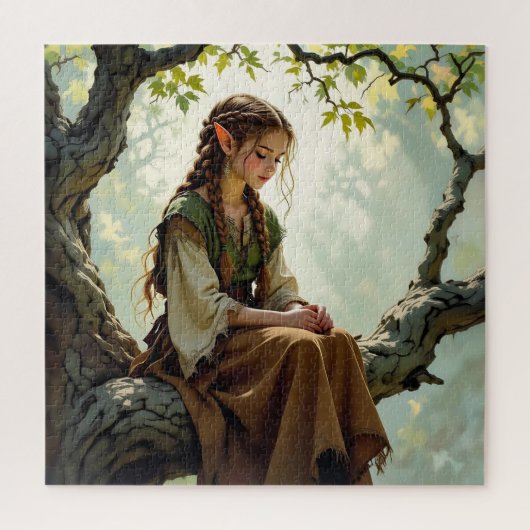 Elfenmädchen im Vintage-Kleid  Puzzle (Vertikal)