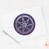 Elfenstar Silver mit Amethyst geprägt Runder Aufkleber (Umschlag)