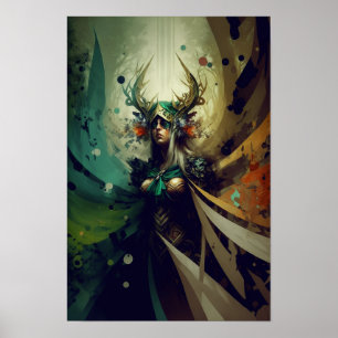 Elfenzauberin Fantasy Poster RPG Kunst 2