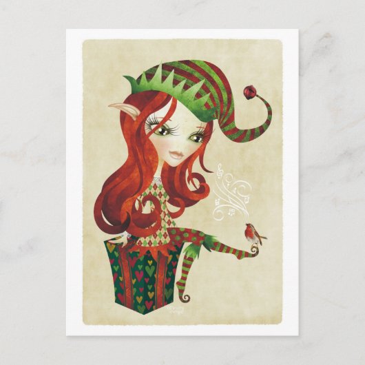 Elfie Christmas Grußkarten Feiertagspostkarte (Vorderseite)