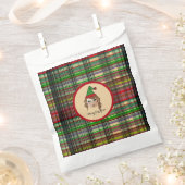 Elfie mit Kariertem Muster und Hintergrund-Design Geschenktütchen (Ausgeschnitten)