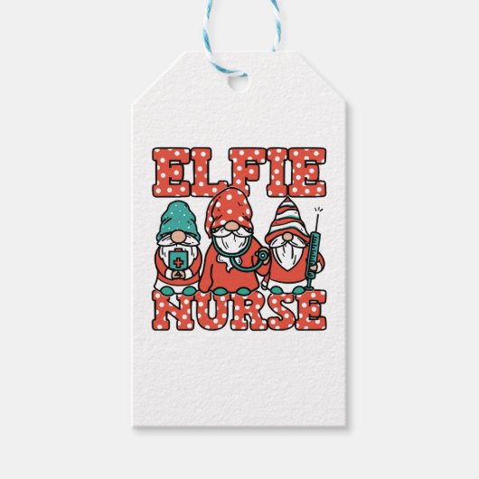 Elfie Nurse Gnomes Christmas Helper National Geschenkanhänger (Vorderseite)