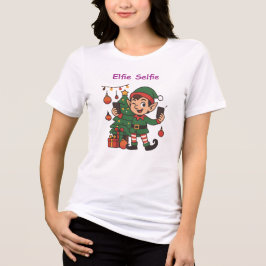 Elfie Selfie Damen Feiertags T-Shirt – Süßer Chris Tri-Blend Shirt
