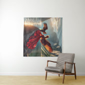 Elfin mit Flügel mit Adler bei Sonnenuntergang Wandteppich (Beispiel (Horizontal))