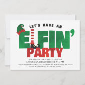 Elfin Party - Funny Christmas Party Einladung (Vorderseite)