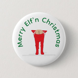 Elf'n Elf Mond Weihnachten Button