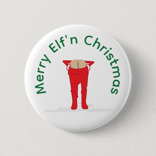 Elf'n Elf Moon Christmas Button (Vorderseite)