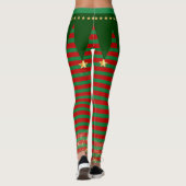 Elfo Navideño - Disfraz con Cinturón y Rayas Leggings (Rückseite)