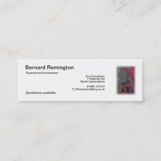 Elfreisender Mini Visitenkarte (Vorderseite)