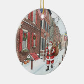 Elfreth's Alley in Philly at Christmas  Keramik Ornament (Rechts)