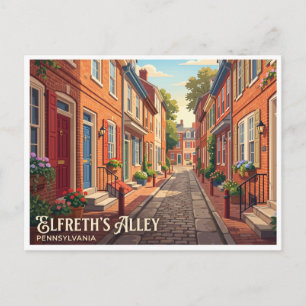 Elfreth's Alley Philadelphia Pennsylvania Postkarte