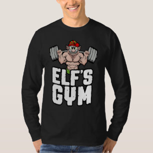 Elf's Gym Squat Leg Day Bodybuilder Weihnachtsarbe T-Shirt