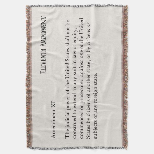 Elfte Änderung Grundrechtecharta der Verfassung Decke (Vorderseite Vertikal)