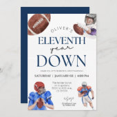 Elfte Jahr Fußball Thema Junge Geburtstag Einladung (Vorne/Hinten)