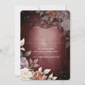 Elgant Gothic Aquamarin Rust Red, Rose Gerahmt Save The Date (Rückseite)