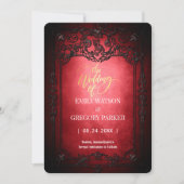 Elgant Gothic Aquamarin Rust Red Save the Date Ger (Vorderseite)