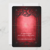 Elgant Gothic Aquamarin Rust Red Save the Date Ger (Rückseite)