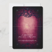 Elgant Gothic Aquamarin Rust Red Save the Date Ger (Rückseite)