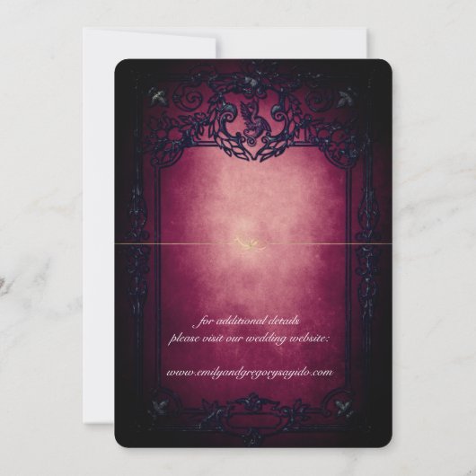 Elgant Gothic Aquamarin Rust Red Save the Date Ger (Rückseite)