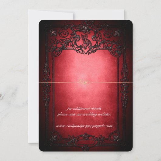 Elgant Gothic Aquamarin Rust Red Save the Date Ger (Rückseite)