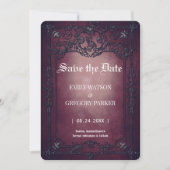 Elgant Gothic Aquamarin Rust Save the Date Gerahmt (Vorderseite)
