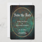 Elgant Gothic aquamarines Rostgold gerahmt Save The Date (Vorderseite)