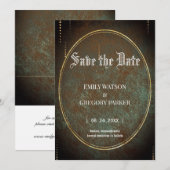 Elgant Gothic aquamarines Rostgold gerahmt Save The Date (Vorne/Hinten)