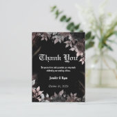 Elgant Gothic Burgundy Red and Black Floral Postkarte (Stehend Vorderseite)