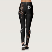 Elgant japanese style Black autumn asian Leggings (Rückseite)