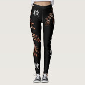 Elgant japanese style Black autumn asian Leggings (Vorderseite)
