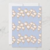 ELGANT MODERN BALLOON LIGHT BLAUE GEBURTSTAG EINLADUNG (Rückseite)