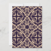 ELGANT MODERN DAMASK NAVY SILVER GOLD EINLADUNG (Rückseite)