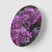 elgantes rosa lila Lilacs florales Foto Runde Wanduhr (Winkel)