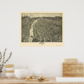 Elgin, IL Panorama Karte - 1880 Poster (Küche)